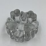 Solid glass heart candle holder