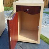 Two-tone extra cabinet art deco style 1 drawer 1 door