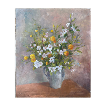 Painting made in oil on embedded canvas