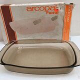 Dish vintage rectangular 35 cm arcopal smoked "gourmet" for oven