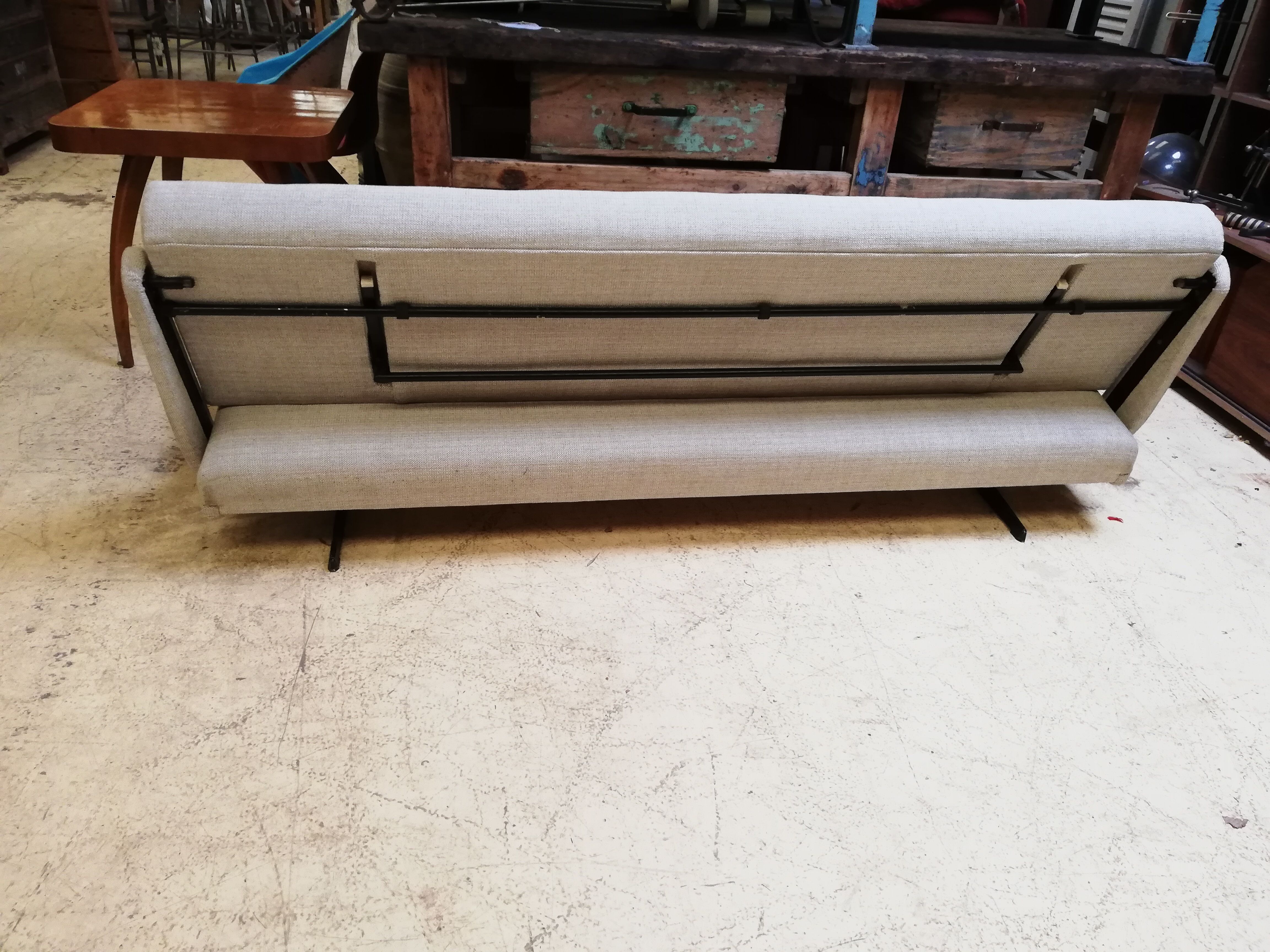 Large vintage convertible sofa bed, 70s, Czechoslovakia