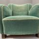 Fauteuil Art déco danois en mohair vert, années 1930-1940