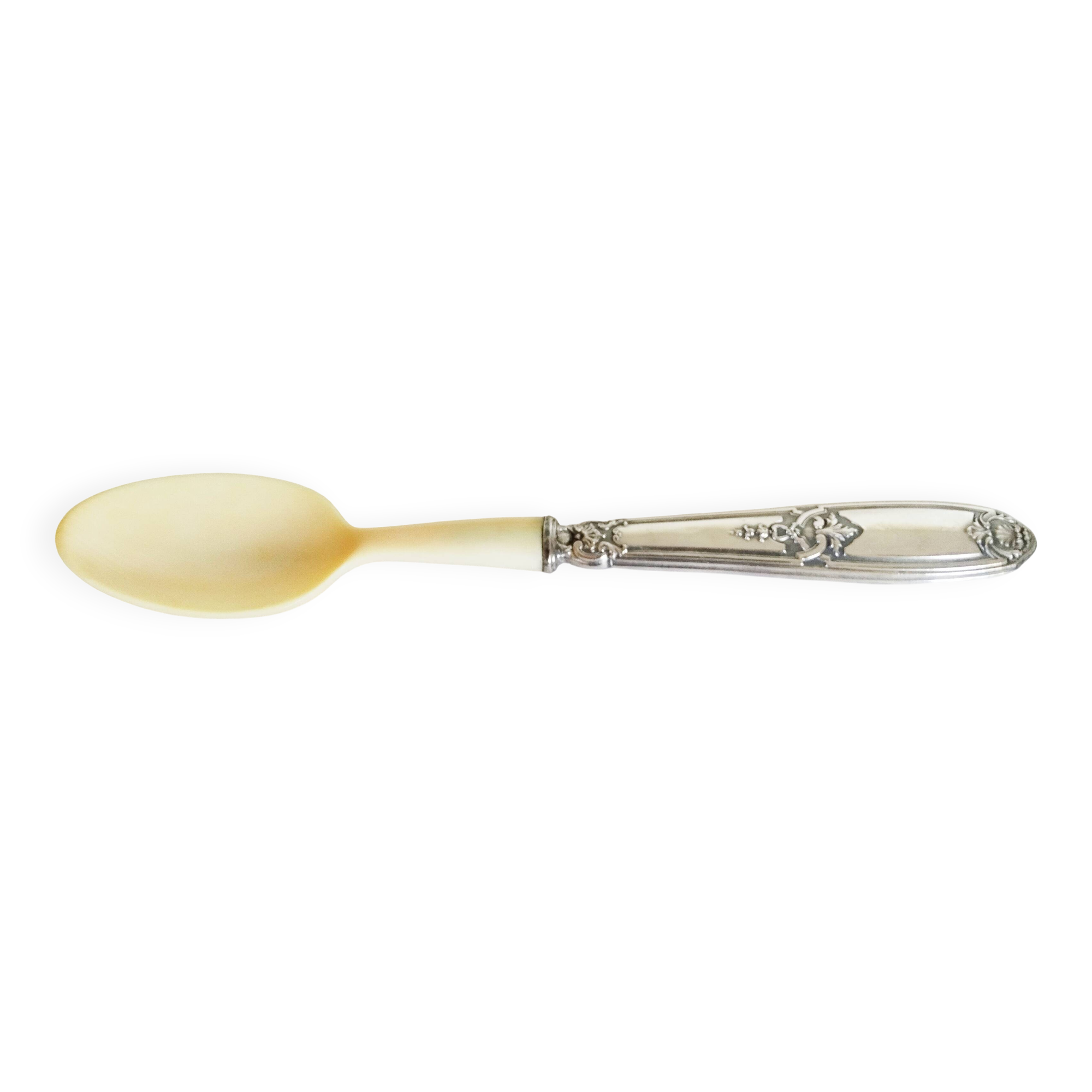 Silver and "horn" porridge spoon