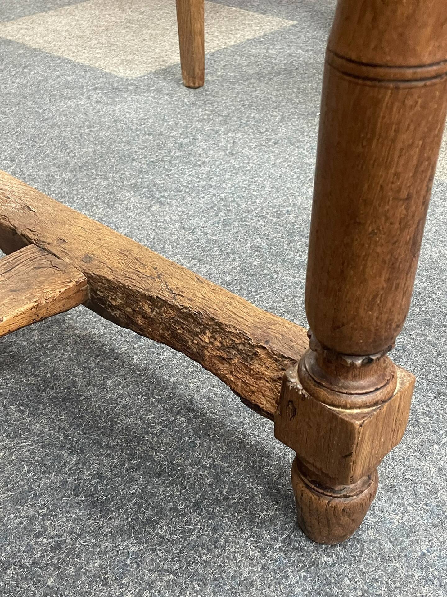 Table de ferme ancienne Louis XIII en chêne massif – Console / Îlot d'