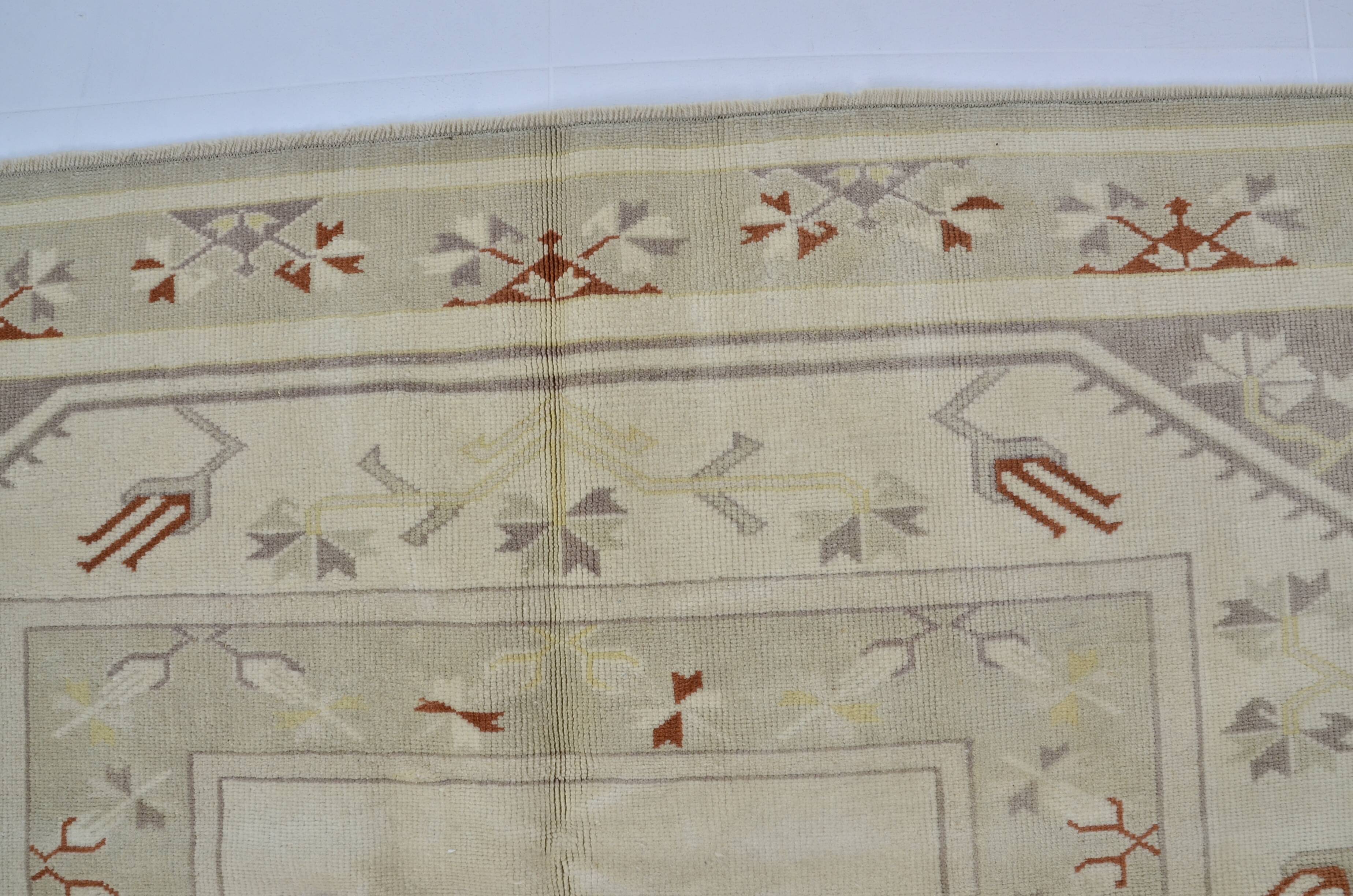 Beige Handknotted Anatolian Wool Carpet sku 2136