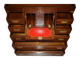 Vintage military commode FINE hardwood, brass and leather.