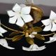 Petite vintage Murano ceiling light white flowers, 1970s