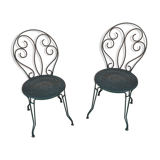 Lot de 2 chaises en fer forgé