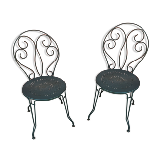 Lot de 2 chaises en fer forgé
