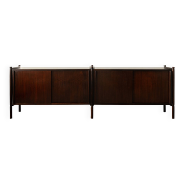 Buffet Archimède en bois de rose par Hirozi Fukuoh pour Gavina, années 1960.