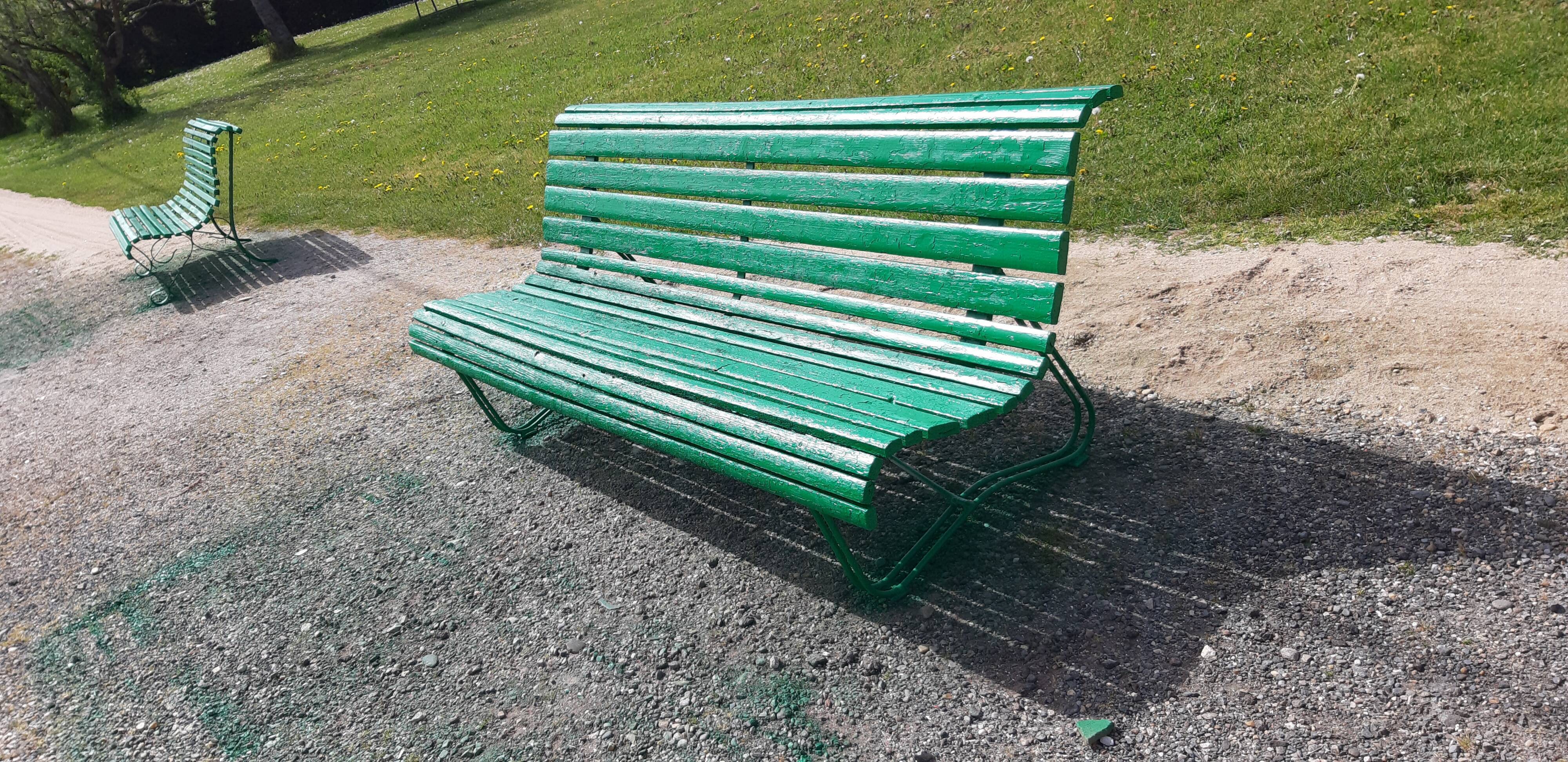 Iron and wood bench year 60s