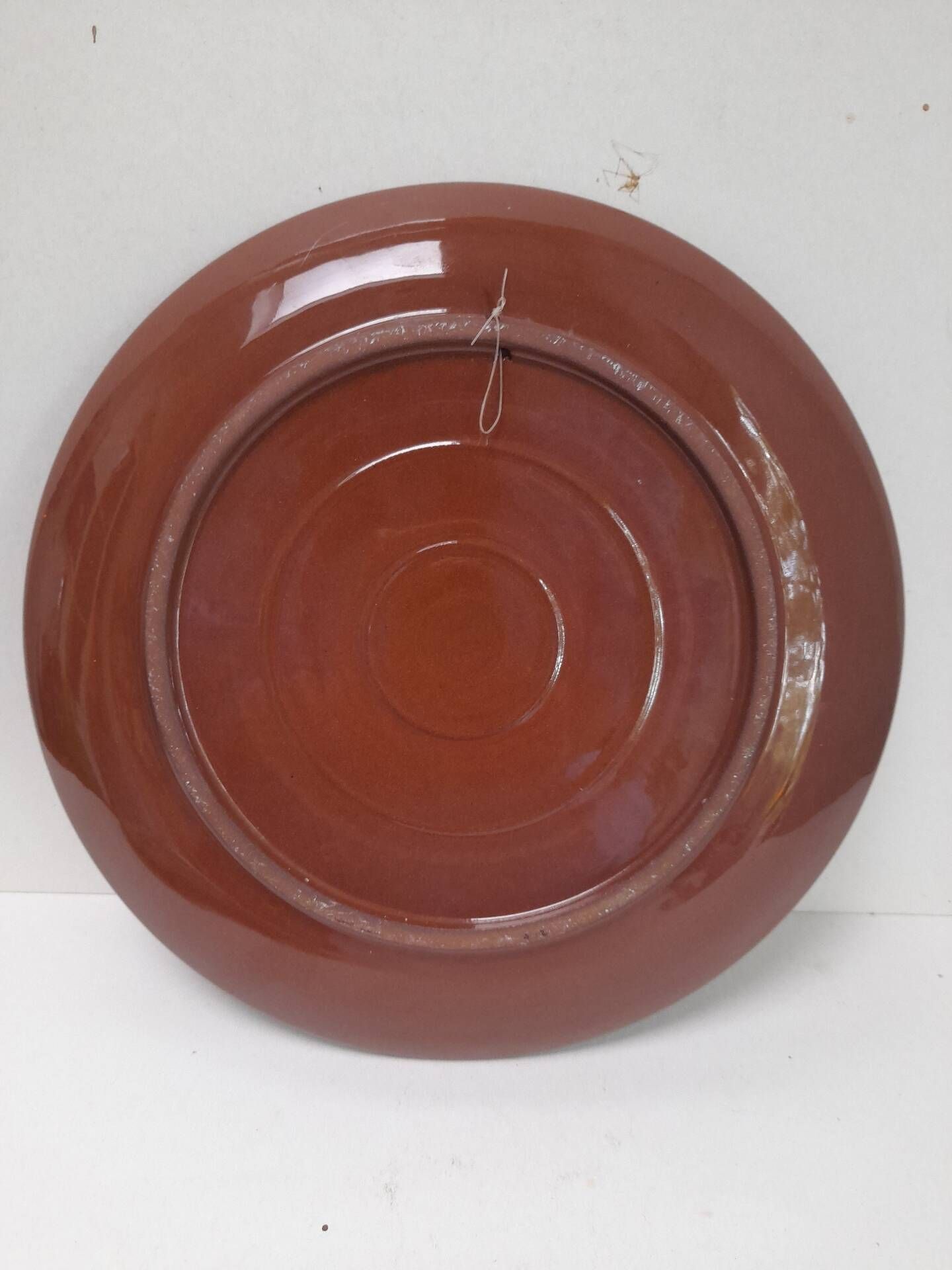 Ceramic wall plate folk bird