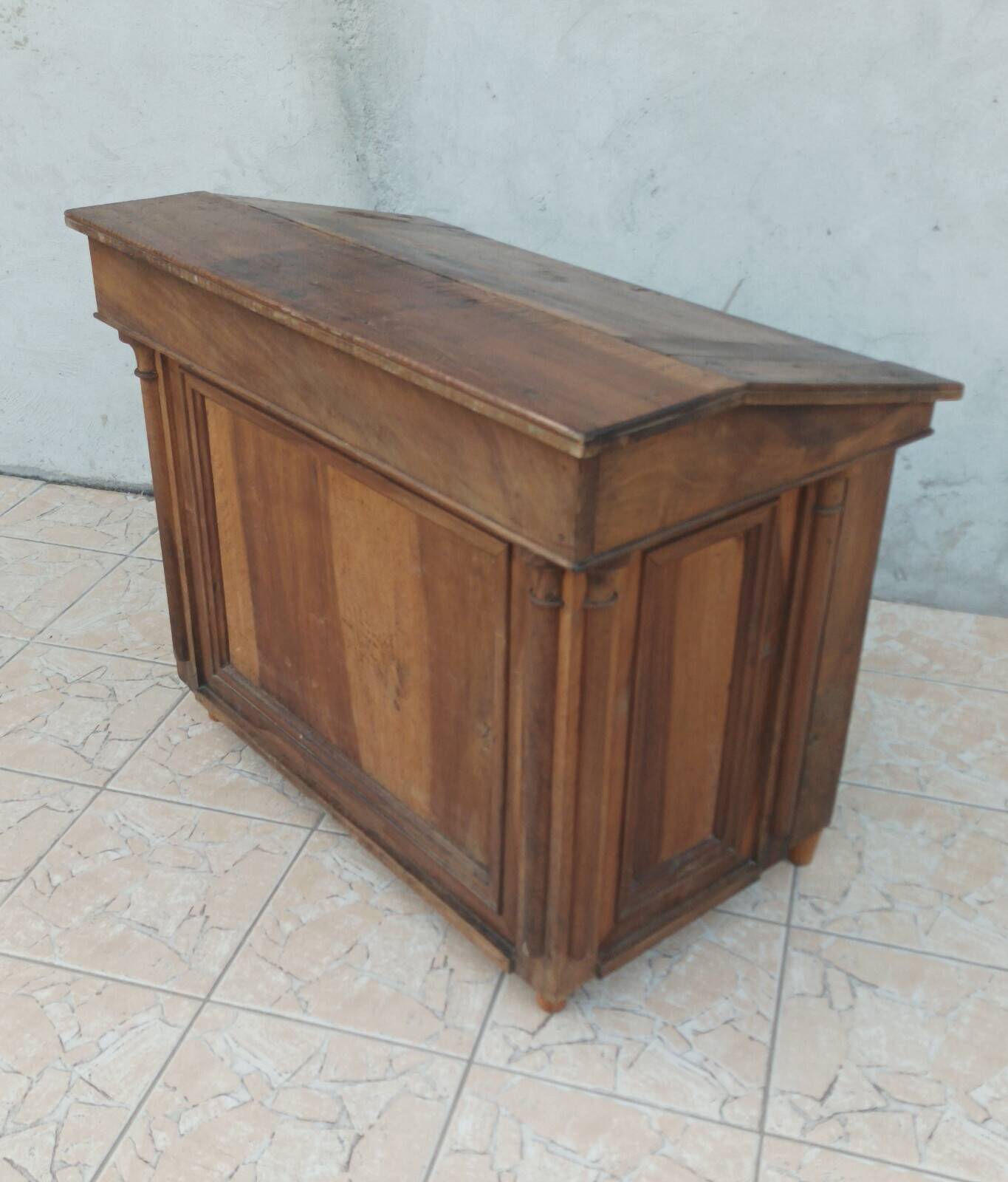 19th-century walnut writing desk.