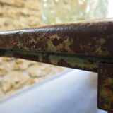 Green patinated metal workshop table 1950