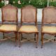 2 Louis XV style chairs in solid oak with rush seating from La Meublerie Meulin.