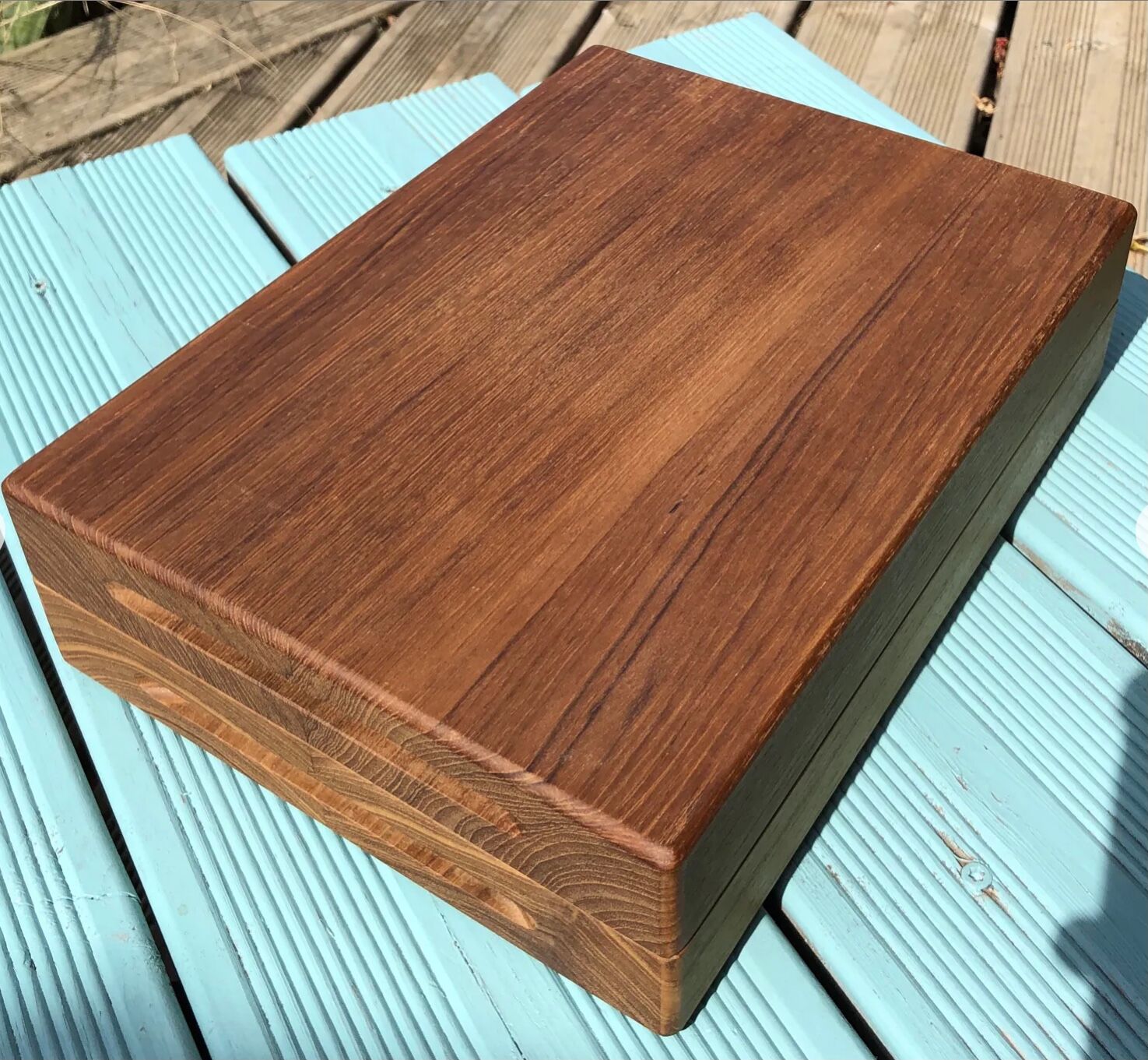 Massive Danish-made teak box 60s without hinges