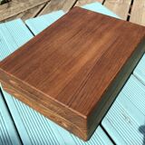 Massive Danish-made teak box 60s without hinges