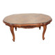 Louis XV style oval coffee table with glass top