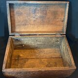 Old wooden chest with carved rosettes regionalism folk art