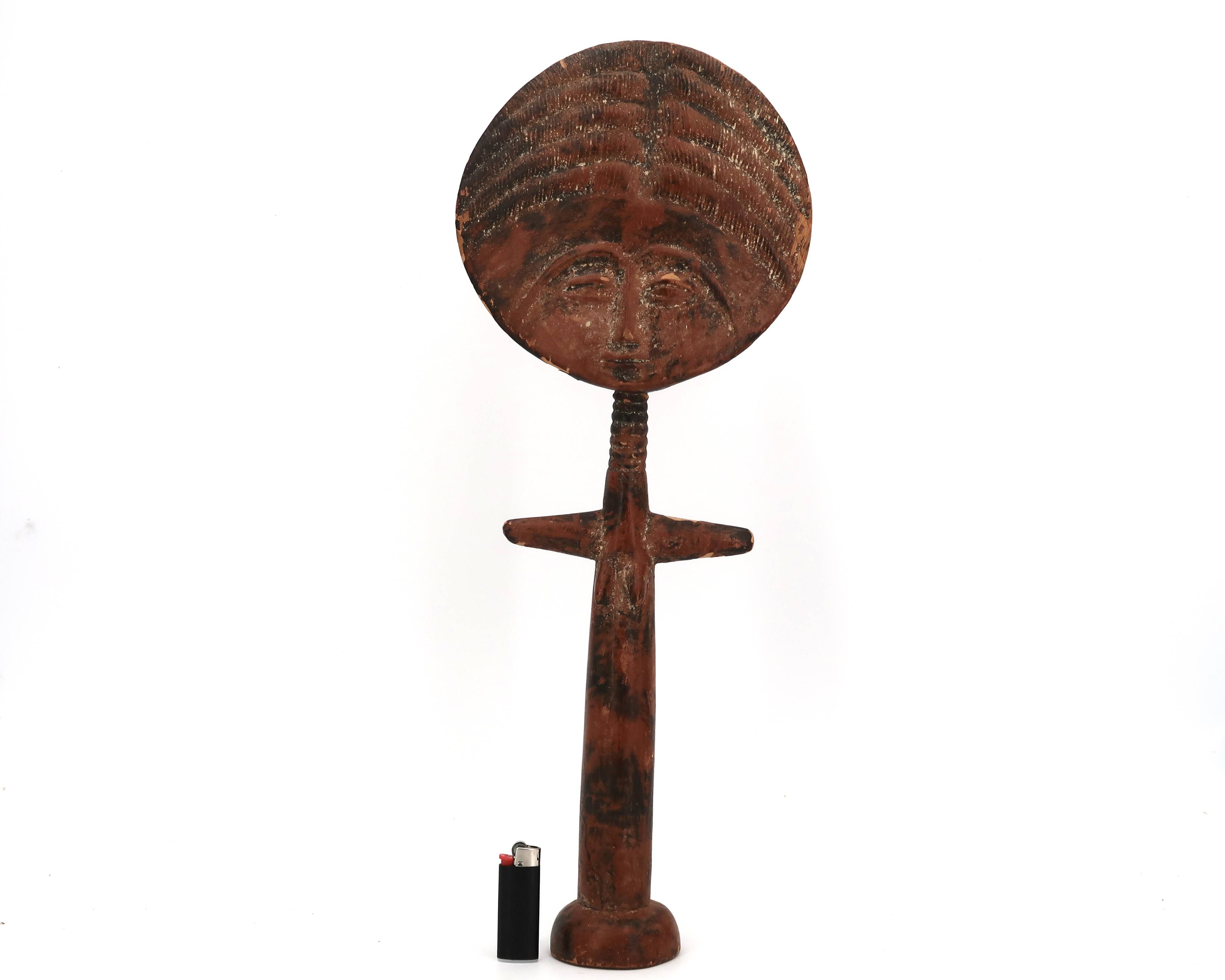 Ashanti Akuaba African Art Statue from Ghana, wooden, 1980s.