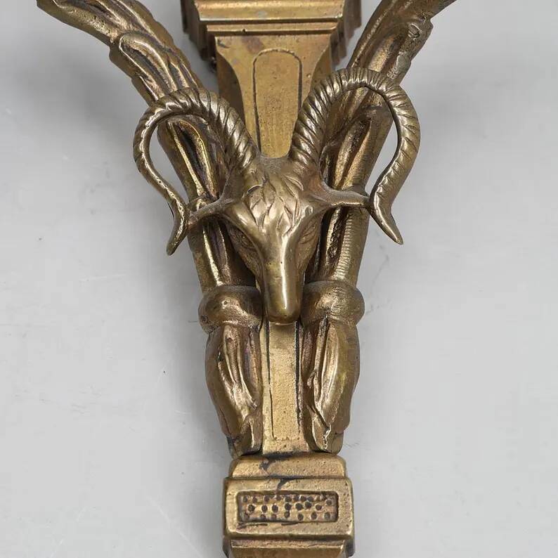 Pair of Mid-Century Gustavian Brass Wall Sconces