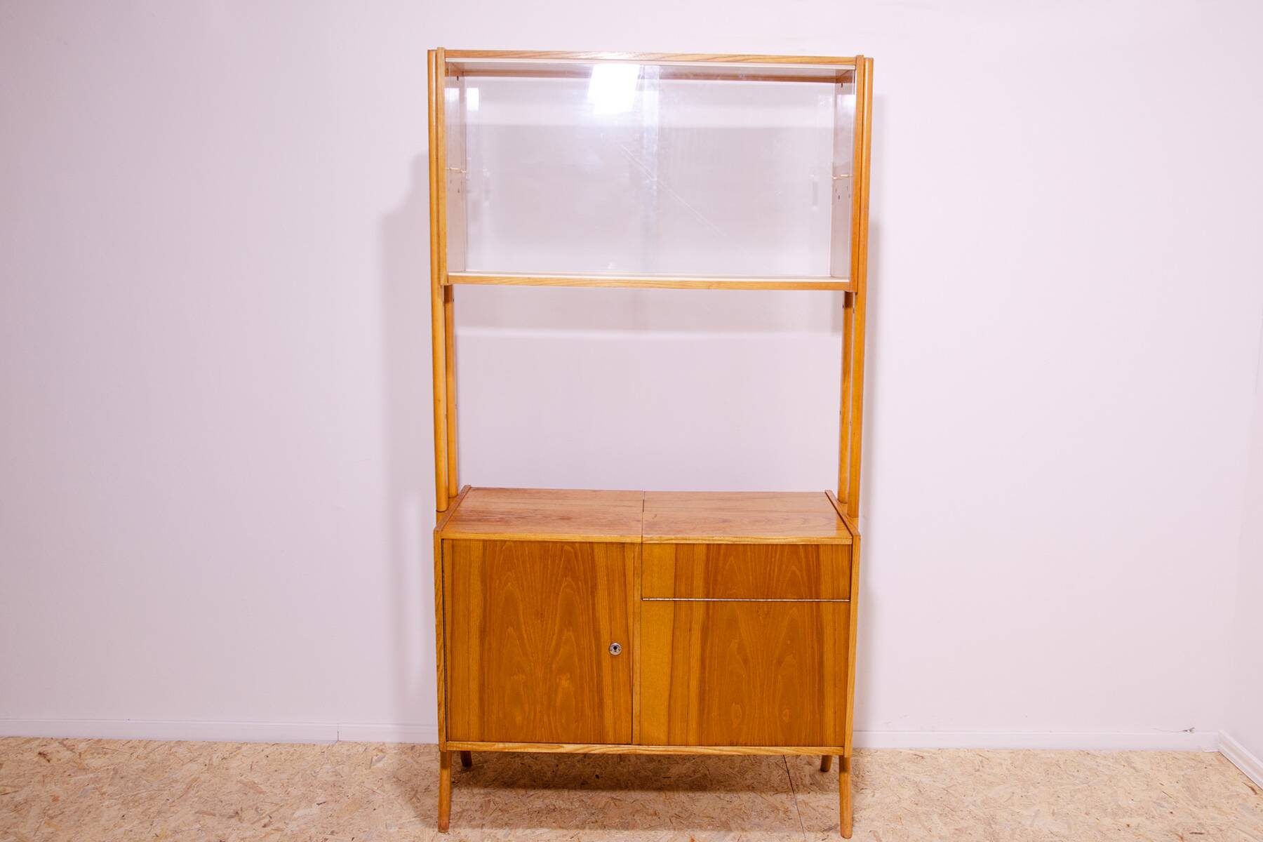 Mid century wall shelf bookcase by František Jirák for Tatra nábytok, 1960´s