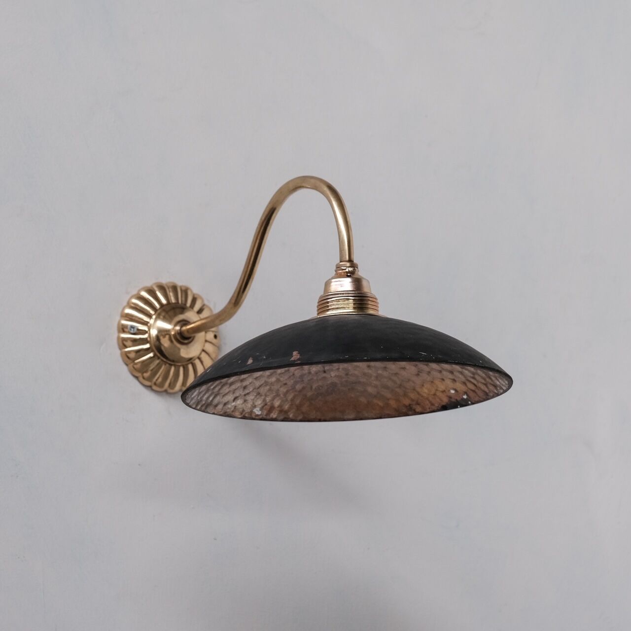 Antique brass and mercury glass wall light (19 available)