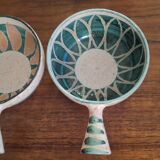 Set of 5 frying pans signed by Charles Voltz. Vallauris.