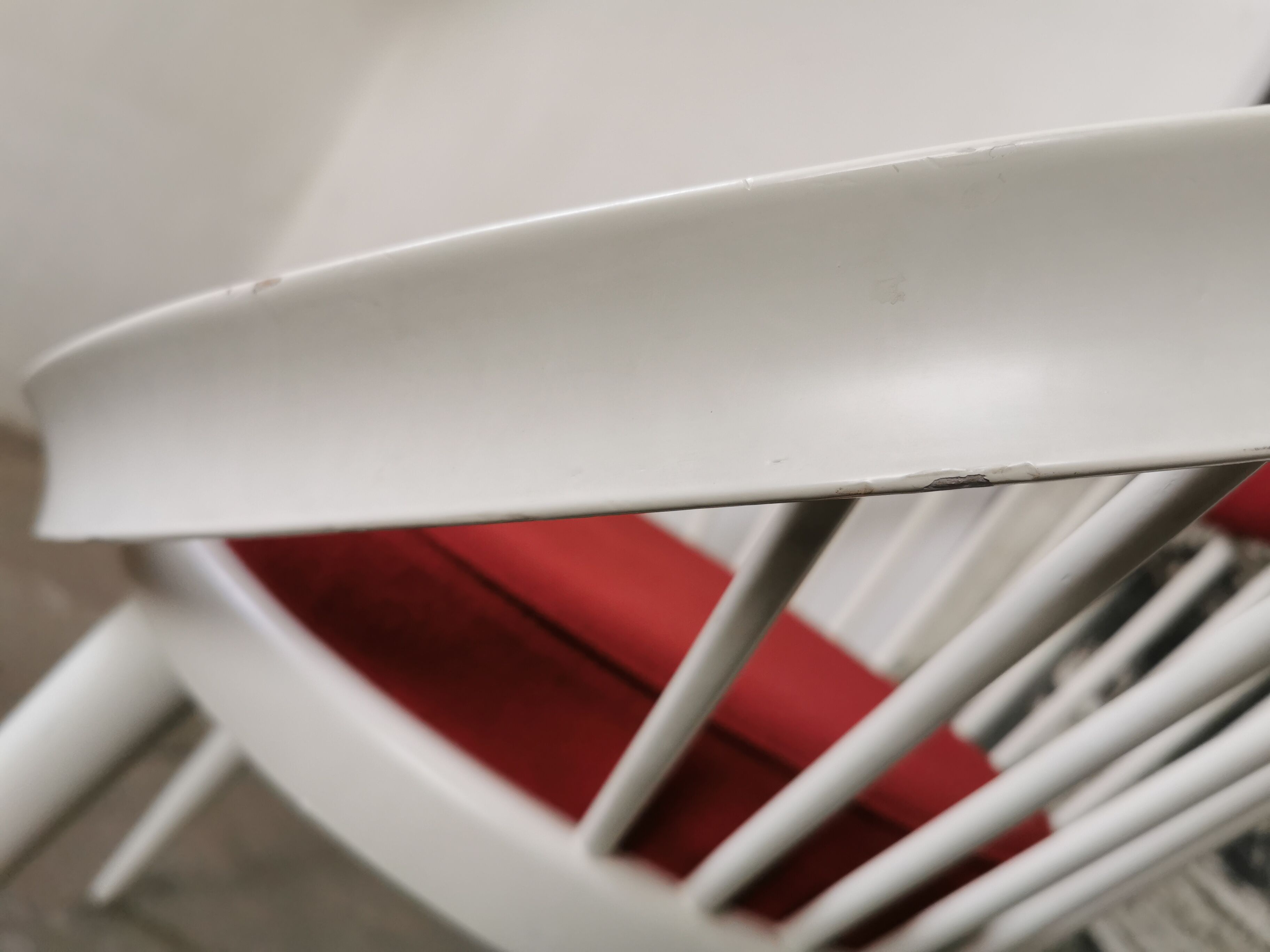 Swedish armchair circle Yngve Ekström, white and red