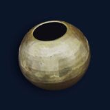 Antique decorative round vase in hammered brass