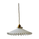 Vintage 50s serrated opaline pendant lamp