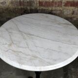 Parisian bistro table in cast iron with marble top