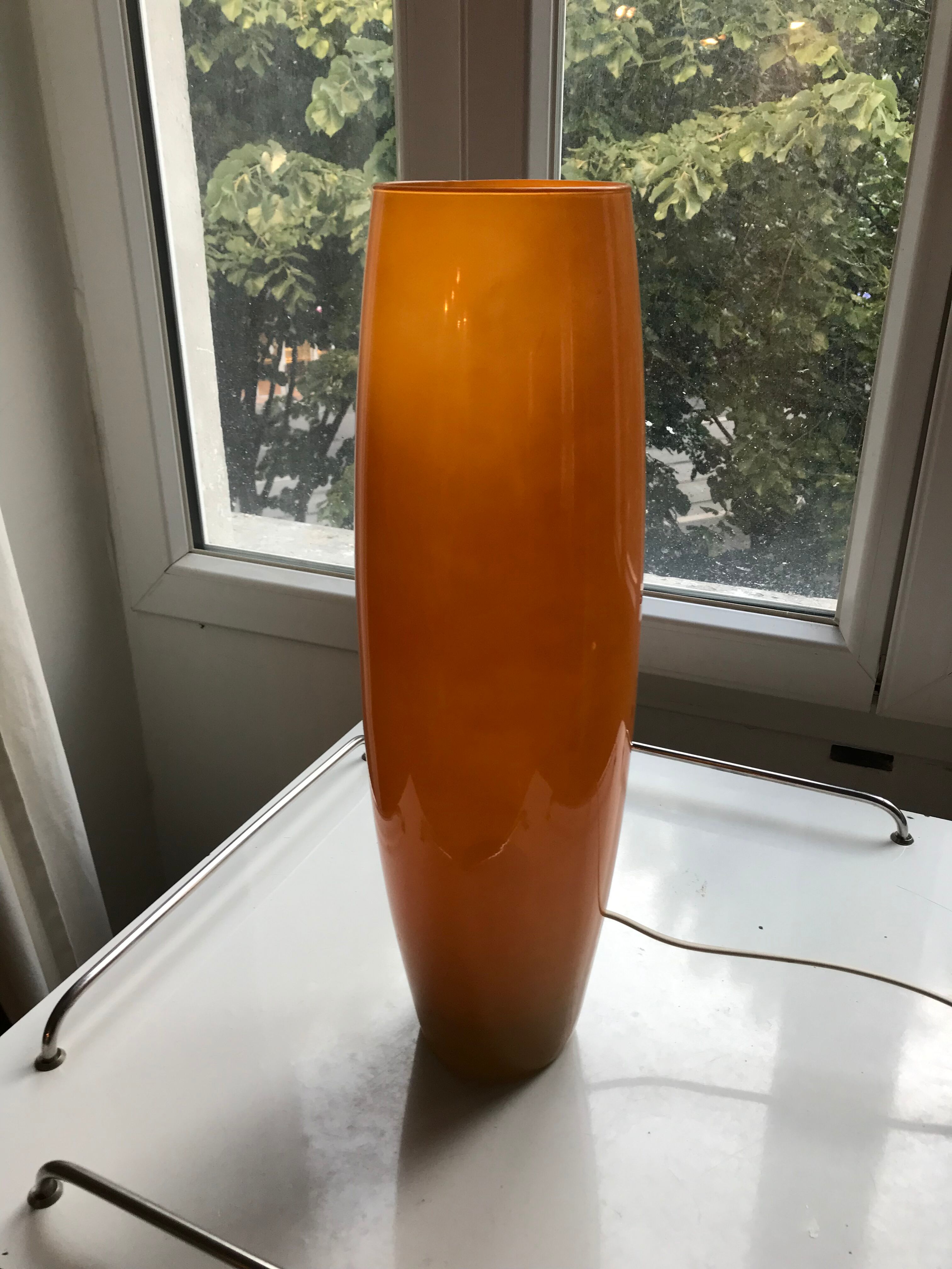 Vintage opaline orange table lamp