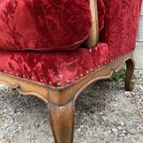 Rest chair Louis XV red velvet