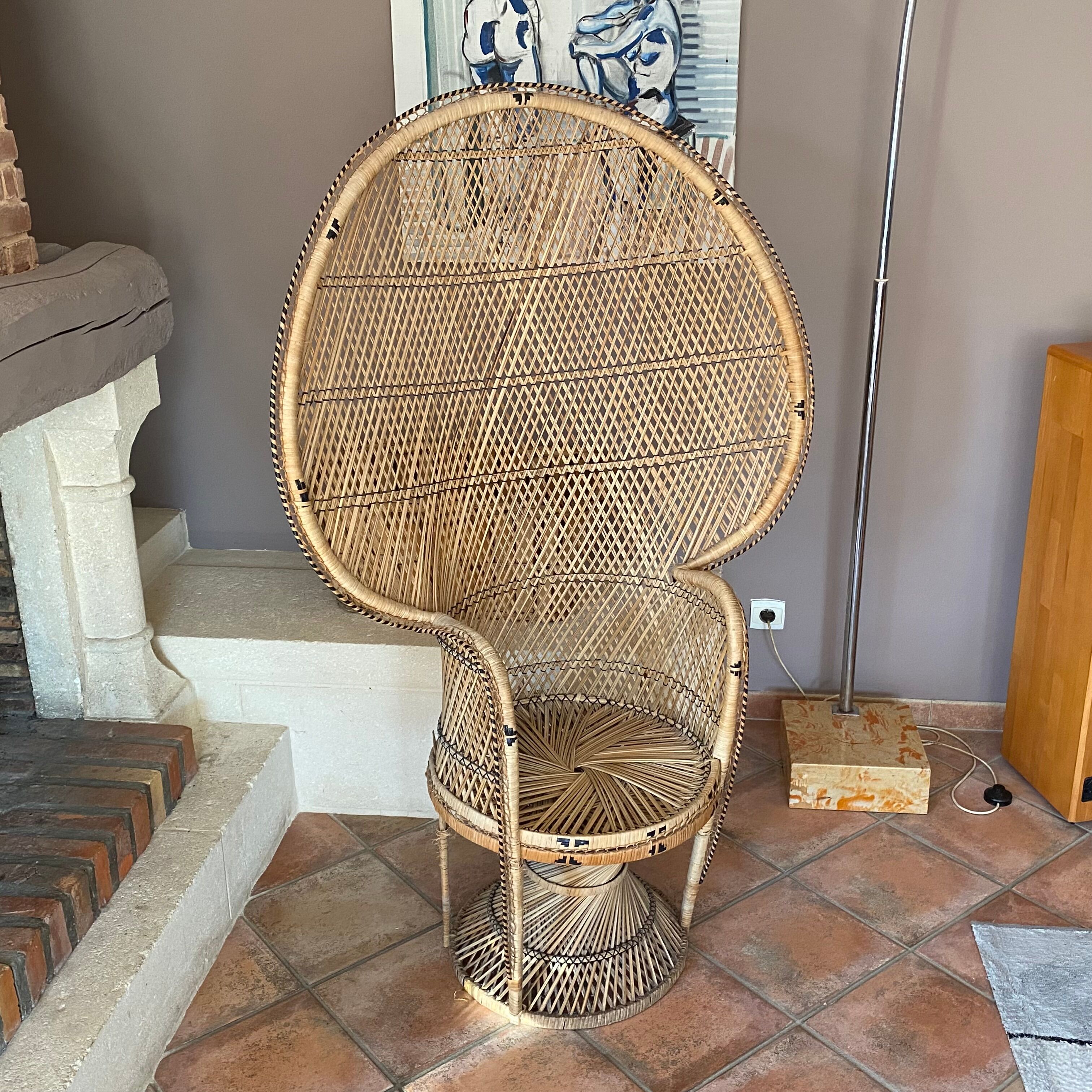 Emmanuelle armchair, 1970, braided rattan