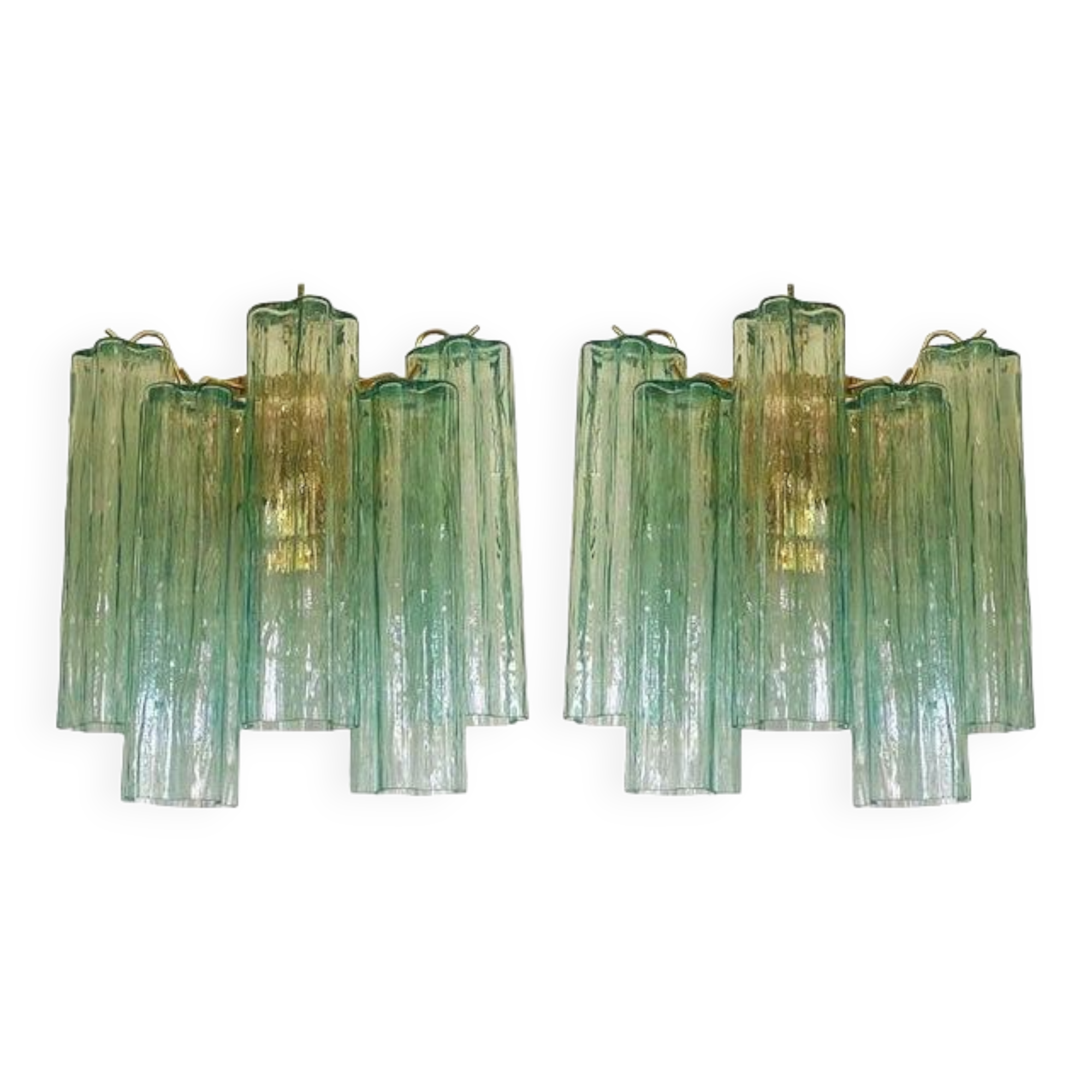 Contemporary green “tronchi” murano glass wall sconce