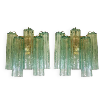 Applique murale en verre de Murano vert « Tronchi »