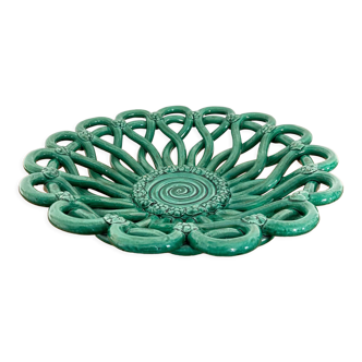 Vintage Vallauris ceramic braided fruit cup