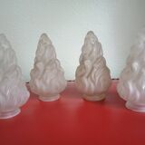 4x Flame Tulip chandelier or frosted glass wall lights antique