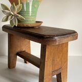 Vintage solid oak stool