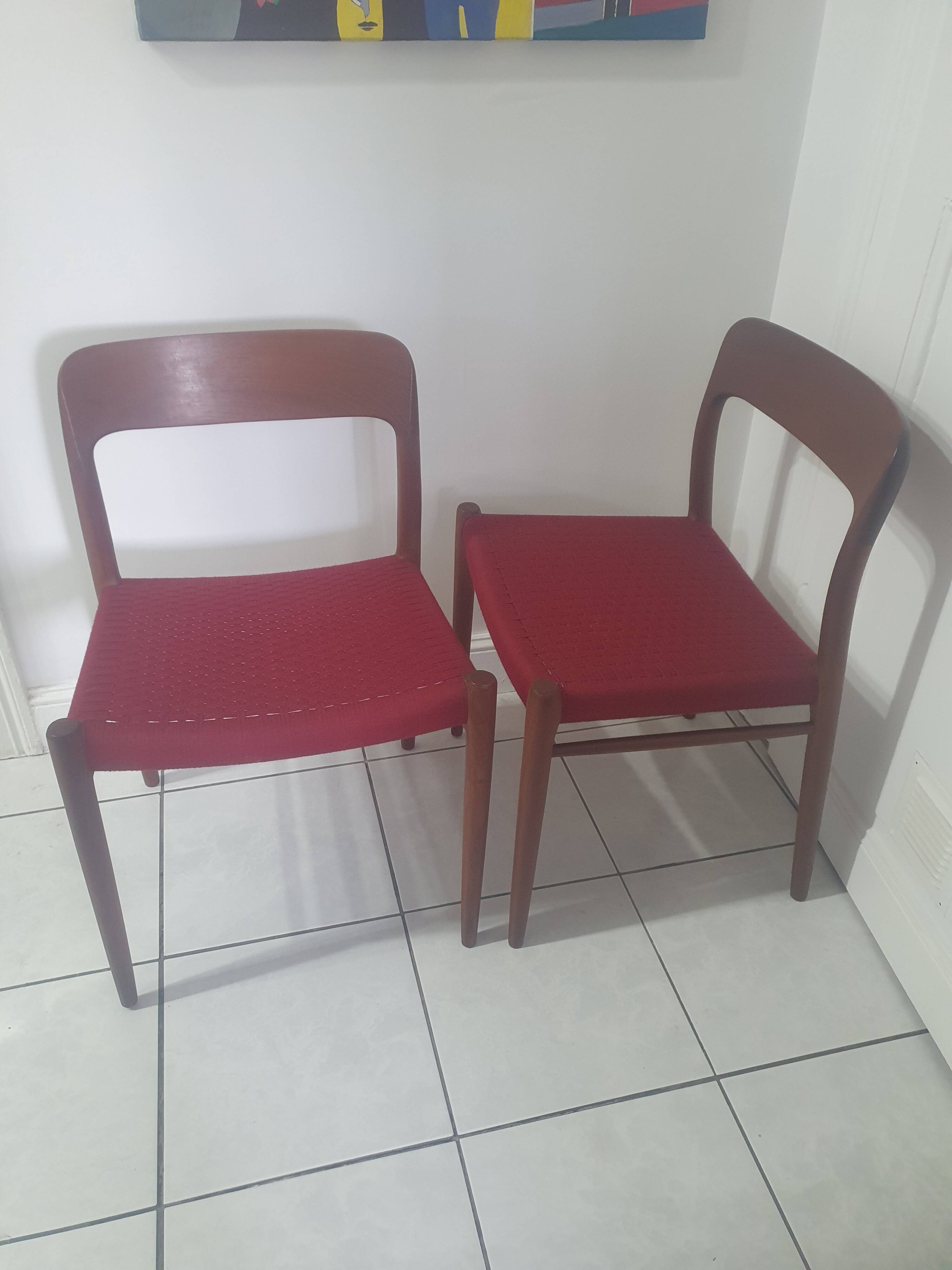 Pair of Niels Otto Moller Model 75 Chairs