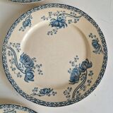 Set of 5 Flat Plates Sarreguemines Model Royat