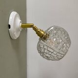 Vintage molded glass globe wall light