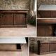 Antique bakery counter in rosewood and Carrara marble.