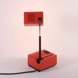 Red compact transforming reading or wall lamp by staff leuchten, germany 1960s.