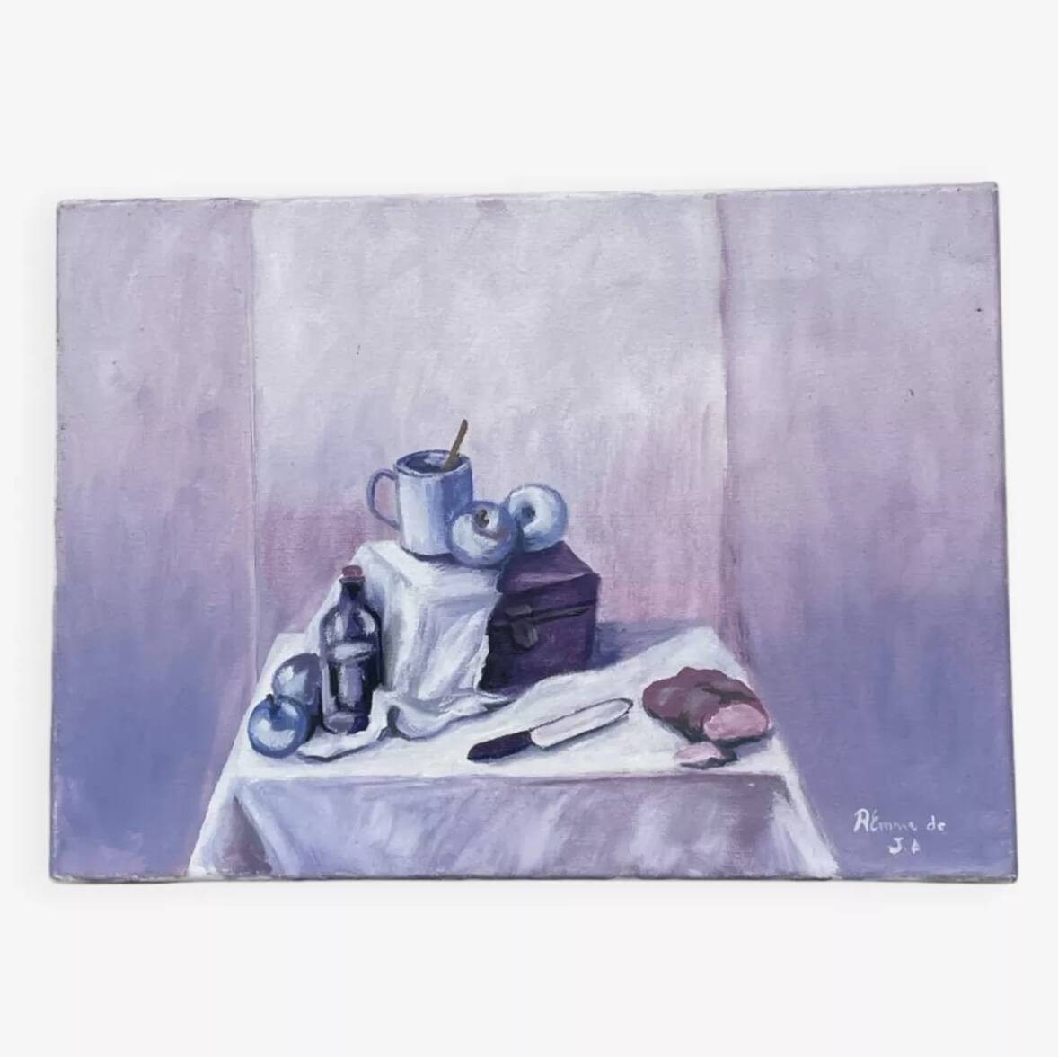 Painting of a still life oil on canvas