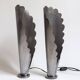 Paire de lampes en acier brossé⎮Années 60,70