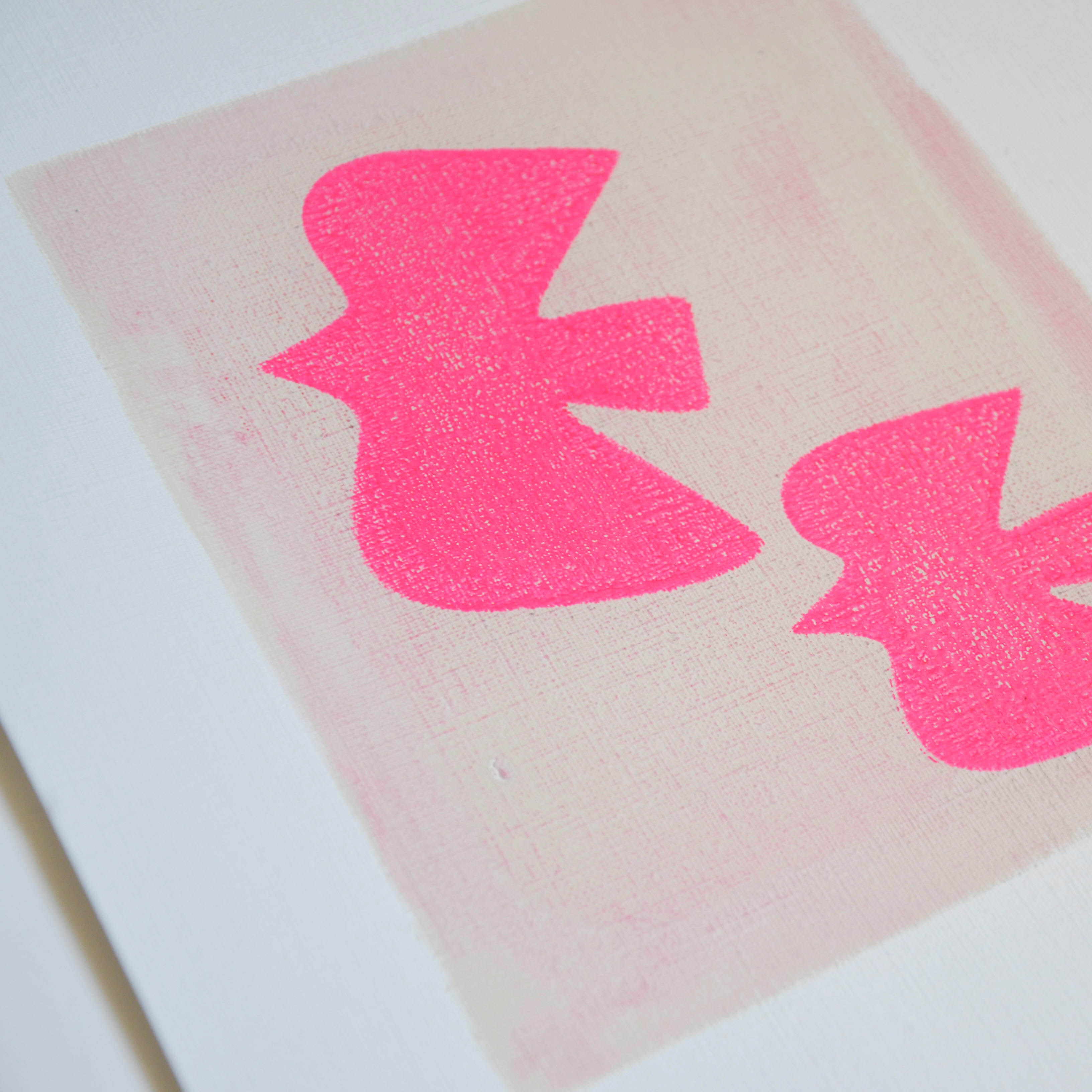 Painting on paper - h190 - neon pink - signed eawy
