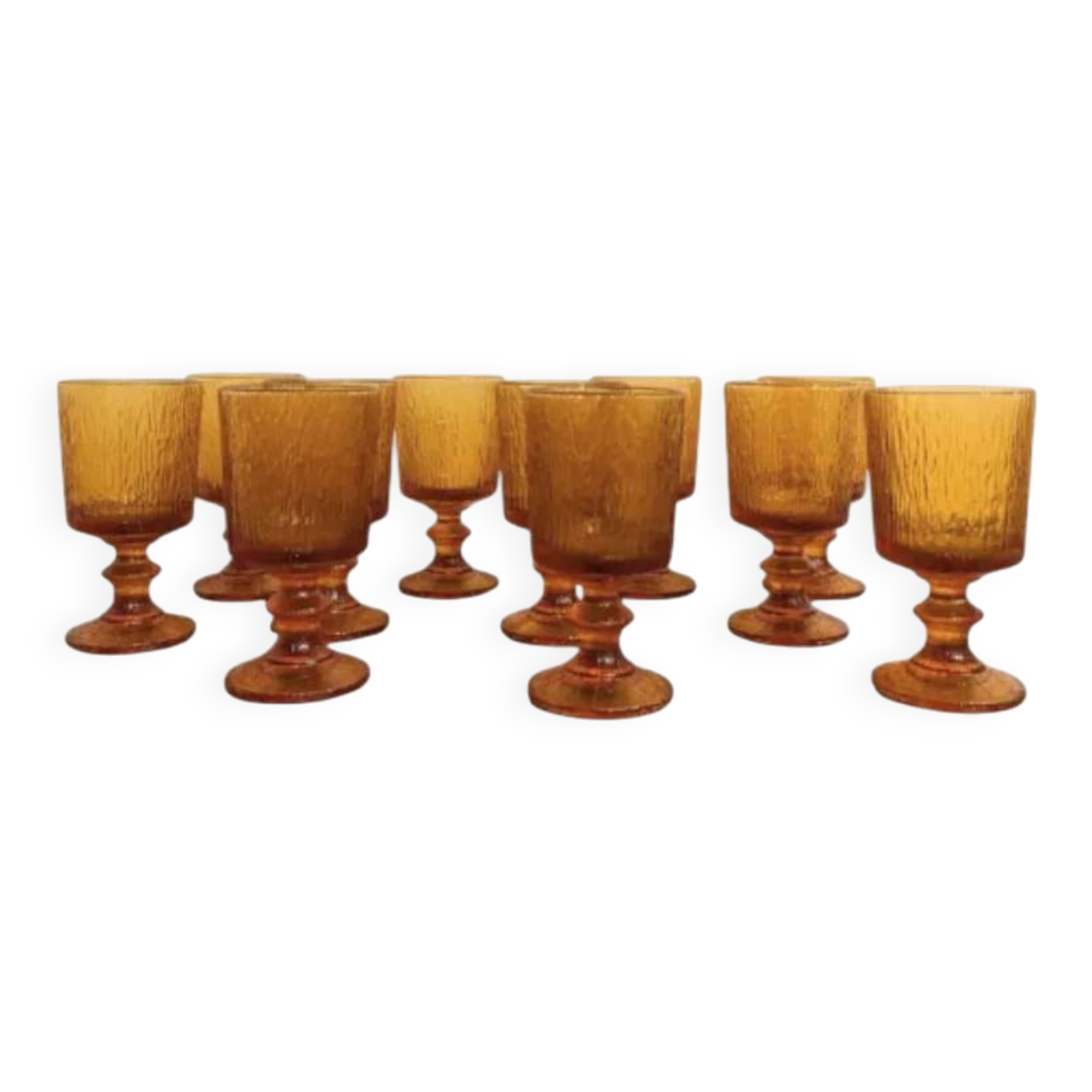 Set of 11 orange glasses