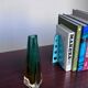 Sculptural Murano green sommerso Glass, triangular shape , 1970's Italian design